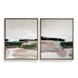 Just Peaking Framed Abstract Prints (Set of 2) Black / Gray / Green / Pink / Purple / White - Gray / Pink by Uttermost - View 1