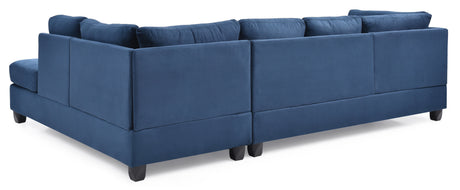 Malone G630B-SC Sectional (Without Ottoman) , NAVY BLUE - sold by Home Elegance USA