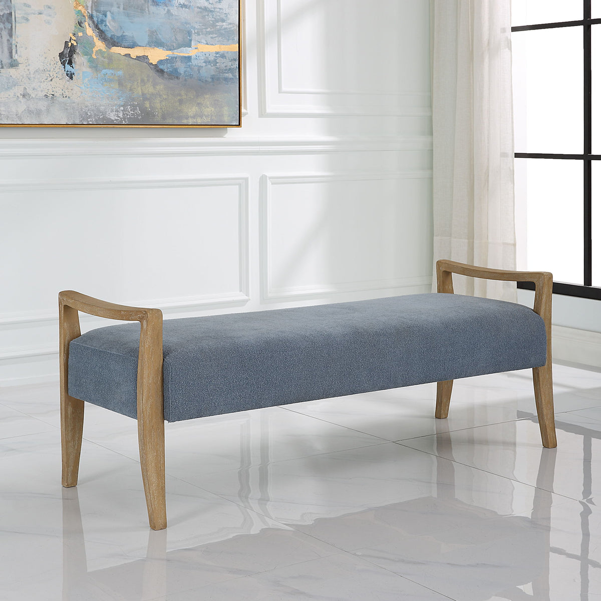 Daylight Bench - Blue by Uttermost - View 2