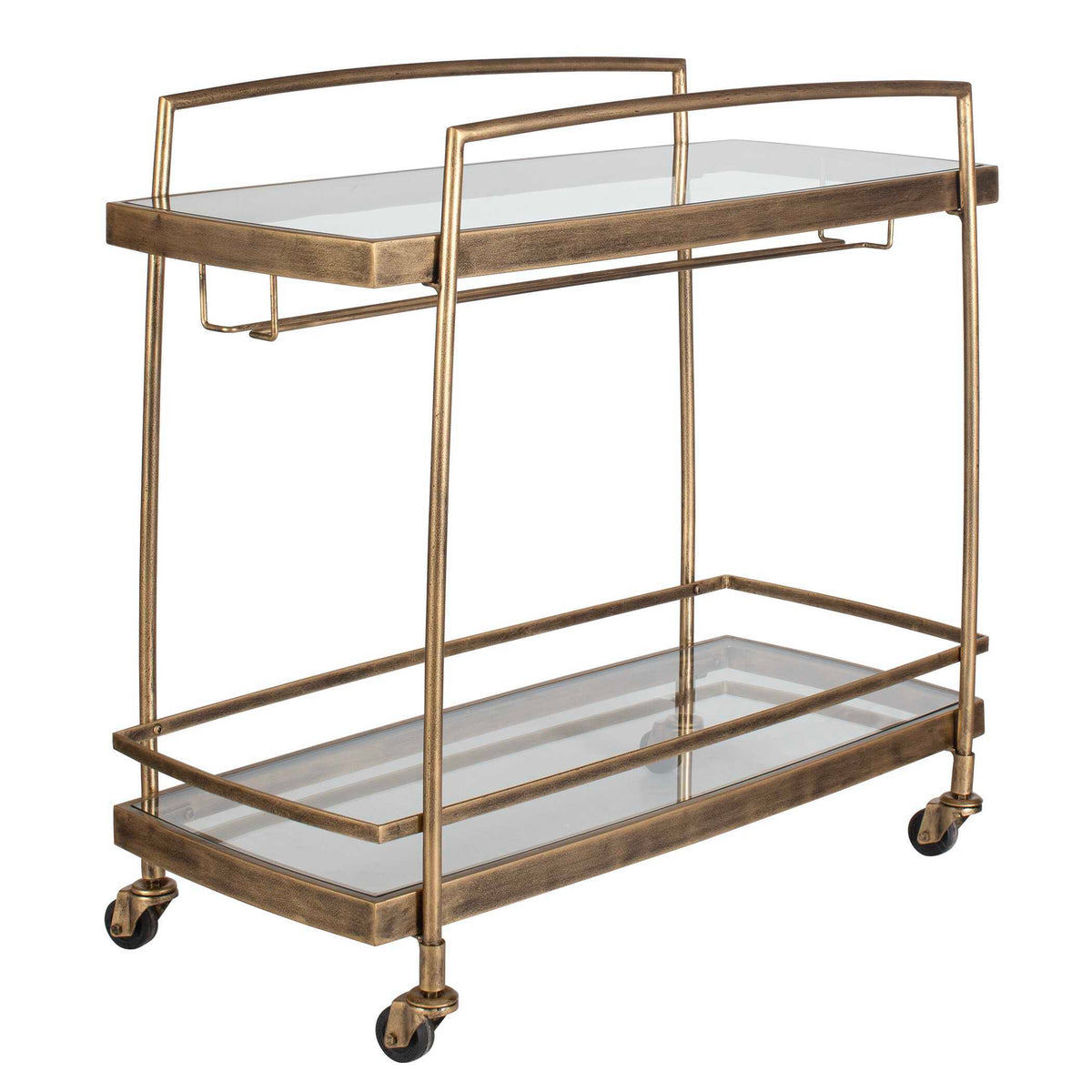 Scarritt Bar Cart Antique Brass - Gold by Uttermost - View 3