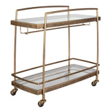 Scarritt Bar Cart Antique Brass - Gold by Uttermost - View 3