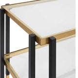 Kentmore Glass Side Table Black & Gold - Gold / Black by Uttermost - View 5
