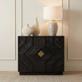 Faulkner 3 Drawer Modern Chest - Black by Uttermost - View 2