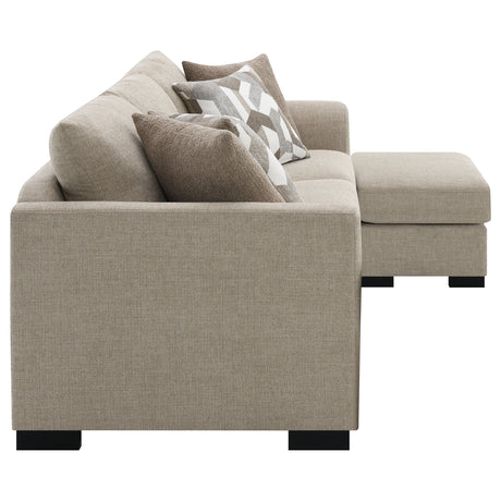 Pacheco Camel Upholstered Sleeper Sectional Chaise Sofa - sold by Home Elegance USA