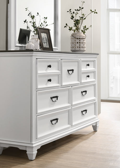 Clelane Wood Bedroom 5 piece Set with Shiplap Panel Queen Bed, Dresser, Mirror, Nightstand, and Chest - sold by Home Elegance USA