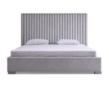 Splendor - Silver + Grey Velvet Upholstered King Platform Bed - View Image 1