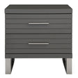 Modrest Splendor - Grey High Gloss Slatted Nightstand
