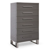 Modrest Splendor - Grey High Gloss Slatted Chest