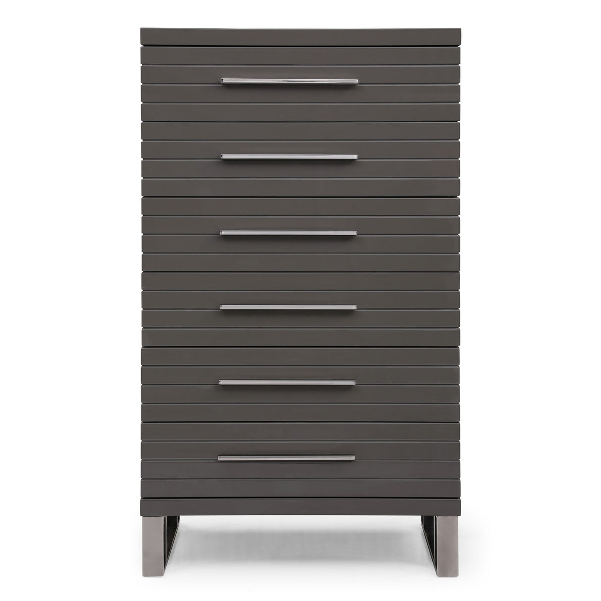 Modrest Splendor - Grey High Gloss Slatted Chest