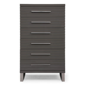 Modrest Splendor - Grey High Gloss Slatted Chest