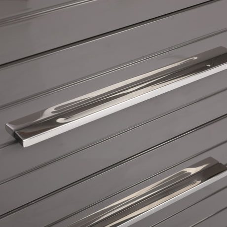 Modrest Splendor - Grey High Gloss Slatted Chest