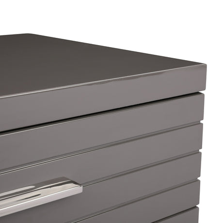 Modrest Splendor - Grey High Gloss Slatted Chest