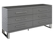 Modrest Splendor - Grey High Gloss Slatted Dresser