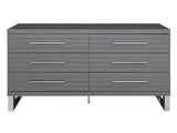 Modrest Splendor - Grey High Gloss Slatted Dresser