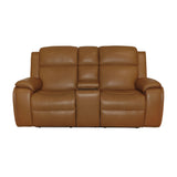 Ziggy Power Reclining Loveseat With Console, Power Headrest, Lumbar, Heat & Massage - Camel | Flexsteel