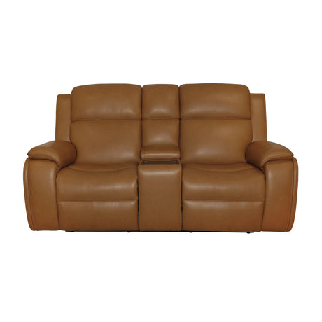 Ziggy Power Reclining Loveseat With Console, Power Headrest, Lumbar, Heat & Massage - Camel | Flexsteel