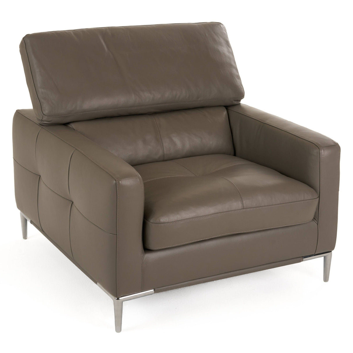 Divani Casa Natalia Modern Dark Grey Leather Chair Vgkk1281X-Dkgry-Ch