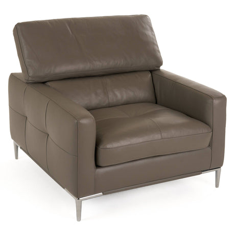 Divani Casa Natalia Modern Dark Grey Leather Chair Vgkk1281X-Dkgry-Ch
