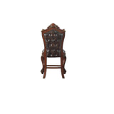 Acme - Picardy Counter Height Chair (Set-2) 78222 Chocolate Synthetic Leather & Honey Oak Finish