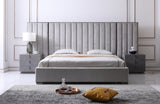 Queen Buckley - Modern Grey & Black Stainless Steel Bed w/ Nightstands - View Image 1