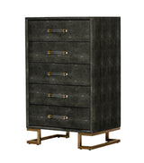 Modrest Howard - Modern Shagreen Grey Leatherette & Gold Chest