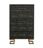 Modrest Howard - Modern Shagreen Grey Leatherette & Gold Chest