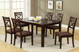 Transitional Style 7pc Dining Table Set 1x Table 6x Chair Microfiber Padded Seat Cross Back Seat Espresso Finish - sold by Home Elegance USA