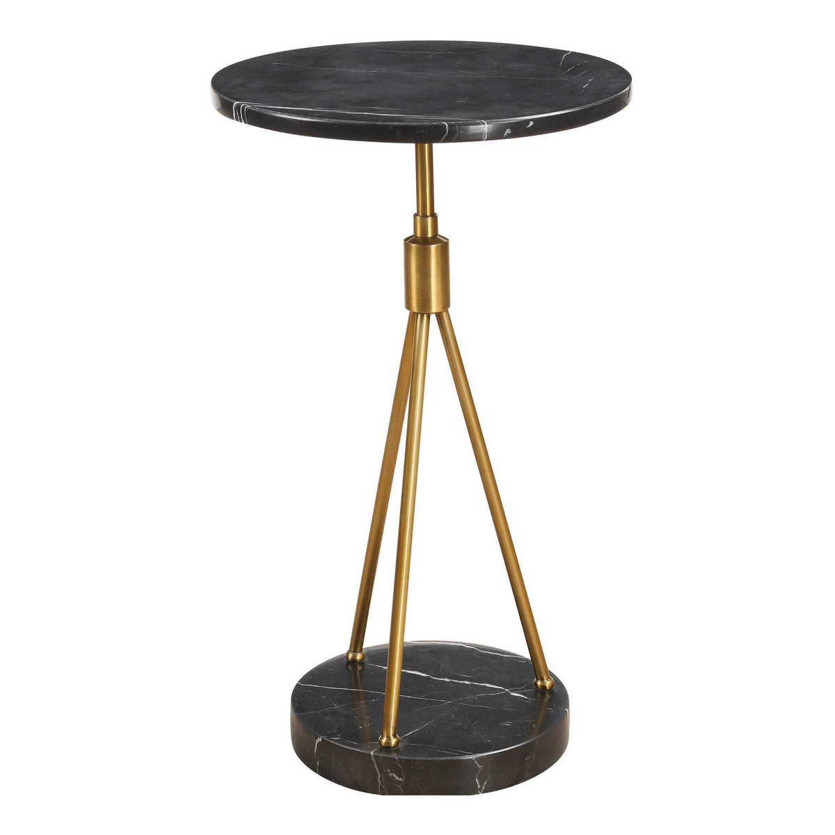Rosston Marble Accent Table - Black / Gold by Uttermost - View 4