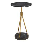 Rosston Marble Accent Table - Black / Gold by Uttermost - View 4