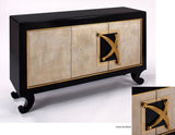 Black & Brassy Gold Accent Credenza Cabinet With Optional Wall Mirror | Home Elegance USA