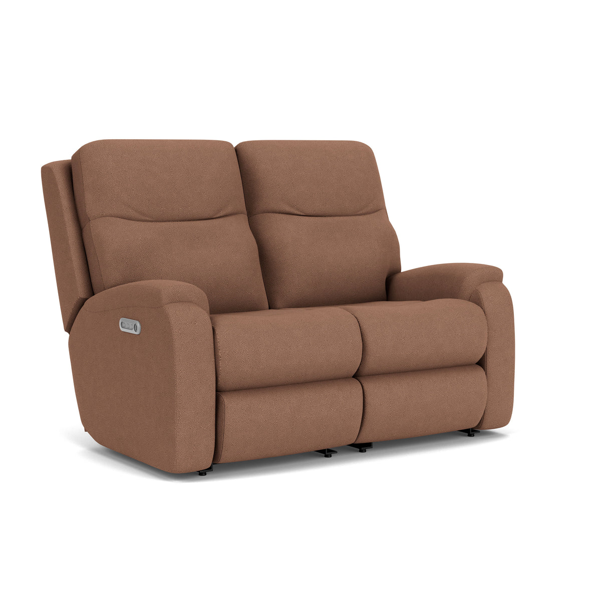 Penn Transitional Fabric Power Reclining Loveseat With Power Headrests & Lumbar | Flexsteel