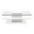 Modrest Clarion - Modern White & Clear Glass Coffee Table
