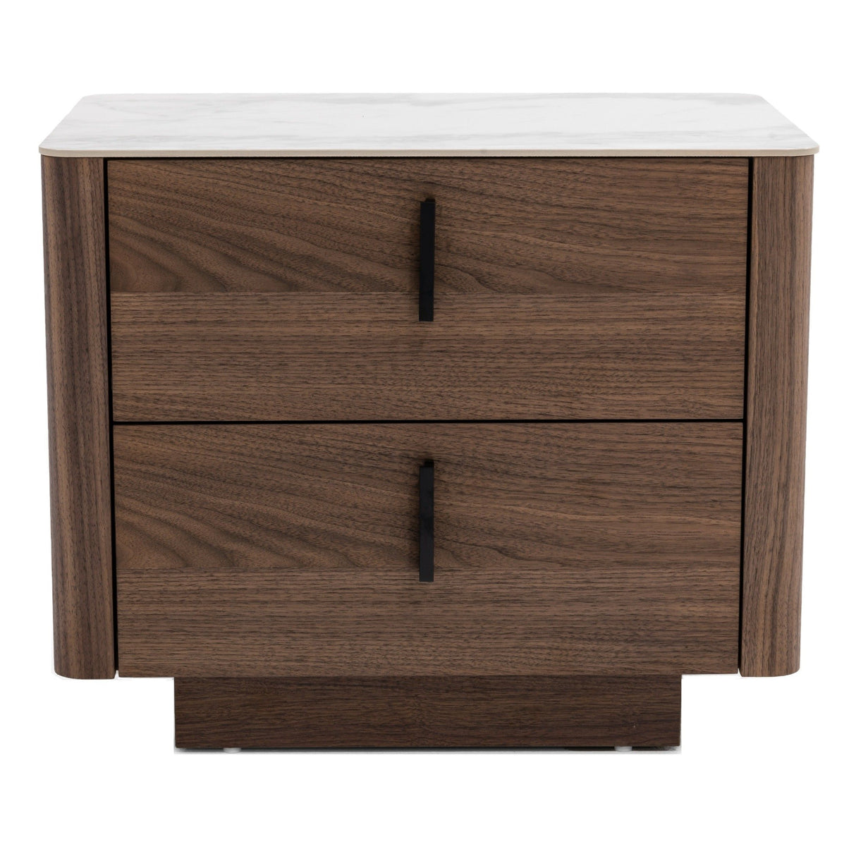 Modrest Chelton - Contemporary White Ceramic & Walnut Nightstand