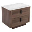 Modrest Chelton - Contemporary White Ceramic & Walnut Nightstand