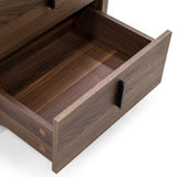 Modrest Chelton - Contemporary White Ceramic & Walnut Nightstand