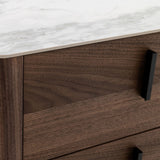 Modrest Chelton - Contemporary White Ceramic & Walnut Nightstand
