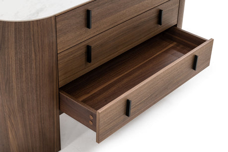 Modrest Chelton - Contemporary White Ceramic & Walnut Dresser | VIG - Home Elegance USA