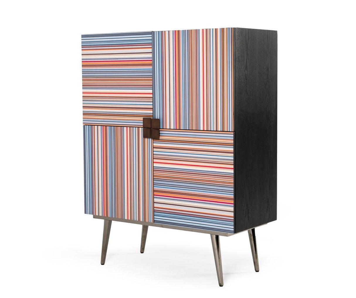 Modrest Macoy - Modern Multicolor and Black Ash Wine Cabinet