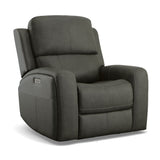 Linden Power Recliner With Power Headrest & Lumbar - Charcoal | Flexsteel