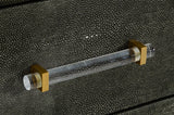 Modrest Howard - Modern Shagreen Grey Leatherette & Gold Dresser