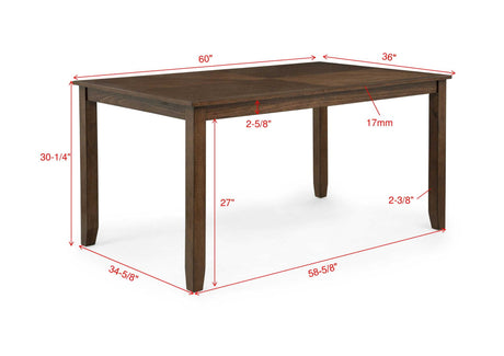 5pc Traditional Wooden Dining Set Rectangular Wooden Table Curve Back Upholstered Chairs Dining Room Furniture Brown - sold by Home Elegance USA