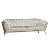 Stella - Transitional Beige Velvet Sofa Set - View Image 1