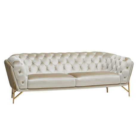 Stella - Transitional Beige Velvet Sofa Set - View Image 1