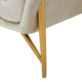 Stella - Transitional Beige Velvet Loveseat - View Image 1