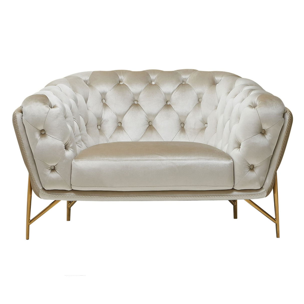 Stella - Transitional Beige Velvet Sofa Set - View Image 1