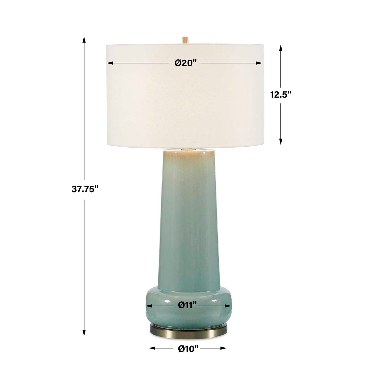 Claudin Table Lamp - Blue by Uttermost - View 3