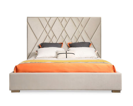 Eldora - Glam Beige Velvet and Brushed Brass CK Bed
