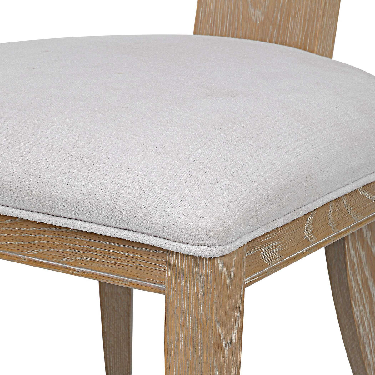 Idris Armless Chair Natural White & Light Brown - White / Light Brown by Uttermost - View 8