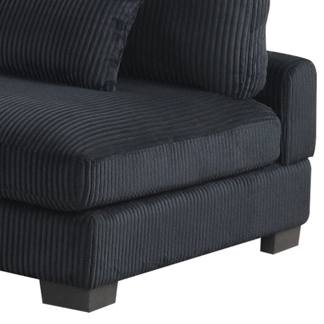 Bentley Modern Style Modular Sectional unique layout made with Corduroy fabric and wood in Black Setup-1 (NJ Warehouse Inventory) - sold by Home Elegance USA
