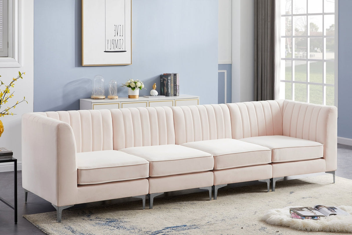 Alina - Modular Sectional - Pink - Fabric - Modern & Contemporary - 604Pink - S119 - Home Elegance USA - 2